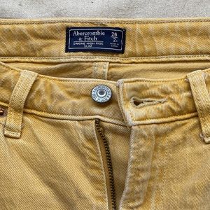 Abercrombie & Fitch Worn Yellow Simone High Rise Slim Jeans US 26 or 2 Regular